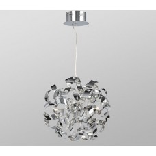 Galaxy-Lighting - 913231CH - Lumina family - 9 - Light Pendant - Surrounded by Metal Strips with Glass Crystal Detail