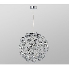 Galaxy-Lighting - 913235CH - Lumina family - 12 - Light Pendant - Surrounded by Metal Strips with Glass Crystal Detail