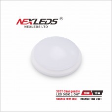 NEXLEDS - 6 inch LED Disk Light - 3CCT - 18W - 1080-1260lm - 120VAC - White Finish
