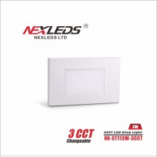 NEXLEDS - LED Step Light - 3CCT Adjustable - 3W - 120AC - 110lm - White Finish  