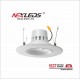 NEXLEDS - 6 inch LED Gimbal Downlight - 5CCT - 15W - 120VAC - White Finish - Suitable for wet location