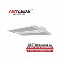 NEXLEDS - LED Linear High Bay - 3CCT Adjustable - 220W/165W/110W - 120-347VAC - 140lm/w - White Finish 