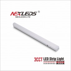 NEXLEDS - LED Strip Light - 3CCT Adjustable - 64W/50W/40W - 130LM/W - 120-347VAC - White Finish