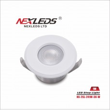 NEXLEDS - Small Round Step Light - 3000K - 3W - 120AC - 110lm - White/ Black Finish - NX-2SL-241W-3KLED Bulbs & Fixtures