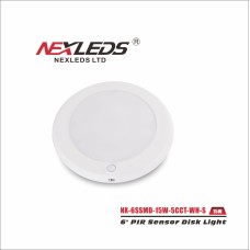 NEXLEDS - 6 inch LED Disk Light - 5CCT - 15W - 1050lm - 120VAC - NX-6SSMD-15W-5CCT-WH-S