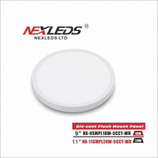 NEXLEDS - 9 inch Die-cast Flush Mount Panel - 5CCT Adjustable - 24W+6W - 120VAC - 2100LM - White Finish - NX-9SMPL18W-5CCT-WH4" Thin Down Light