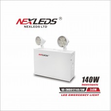 NEXLEDS - LED Emergency Light -140W+2*5W - 120V/347VAC - 6500K - 780lm - White Finish