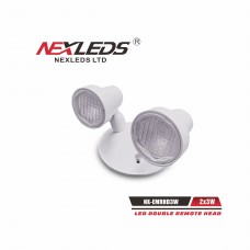NEXLEDS - LED Double Remote Head - 2*3W - 5-12VDC - 6500K - 280lm per head - White Finish