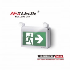 NEXLEDS - High Output LED Emergency Light Combo (Running Man Sign) - 4.5W - 120-347VAC - 6500K - White Finish