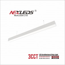 NEXLEDS - LED Architectural Linear Light - 3CCT Adjustable - 70W/60W/50W - 120-347VAC - 130LM/W - White/Black Finish - NX-LLA8F-70W-H-MV-TCP