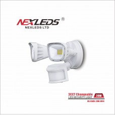 NEXLEDS - LED Security Light - 3CCT Adjustable - 20W - 120VAC - 1800lm~2000lm - White Finish 