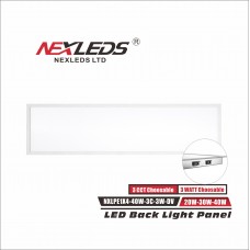 NEXLEDS - LED 1x4 Backlit Panel light - 3CCT Adjustable - 20W/30W/40W - 120-347VAC - White Finish 
