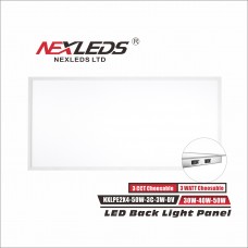NEXLEDS - LED 2x4 Backlit Panel light - 3CCT Adjustable - 30W/40W/50W - 120-347VAC - White Finish 