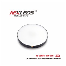 Nexleds NX-9SMPLE-18W-5CCT 9 inch die-cast black flushmount