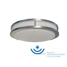Reno R31031 LED 16″ FLUSH MOUNT CEILING FIXTURE with microwave sensor - integrated MCCT and Multi-Wattage technology