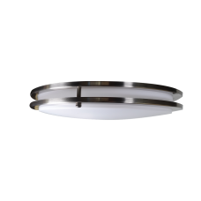 Reno R31034 RENO-CLD-16"-BN-MW-MCCT-MS-G2 - 16" Slim Double Ring Ceiling Fixture with Integrated Microwave Sensor Selectable Wattage 16/22/30W - 27/30/35/40/5000K