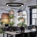 Reno R34403 36" Architectural Ring Fixture - 30/40/50/60W - 30/35/40/50K - Selectable Direct And Indirect Light Ratios - 120-347v - Black Finish - Suspension Cables And Canopy Included -  DLC Pending