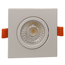 Votatec 3" Gimbal Square Down Light with External Driver - 7W - 3CCT Adjustable - 120V - 560LM - White Finish - C5202-3Way/SQ